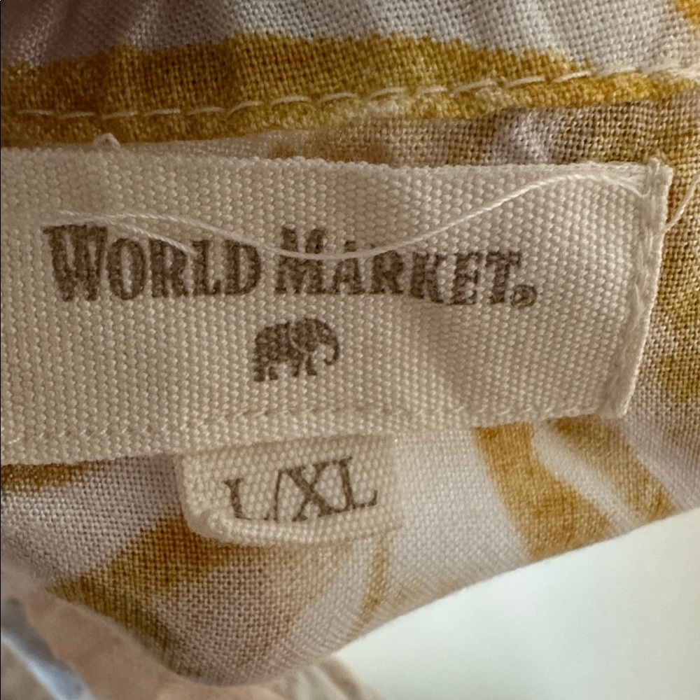 World Market Watercolor Leaf Celeste Chemise Dress L/Xl - Picture 3 of 4